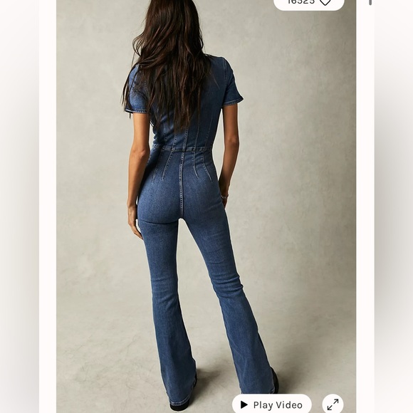 Free people We The Free Jayde Flare Jumpsuit sunburst blue - Picture 2 of 5